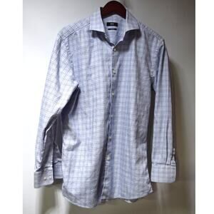 Hugo Boss BOSS Dress Shirt Blue Purple Check Sharp Fit 16.5 32/33